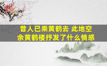 昔人已乘黄鹤去 此地空余黄鹤楼抒发了什么情感